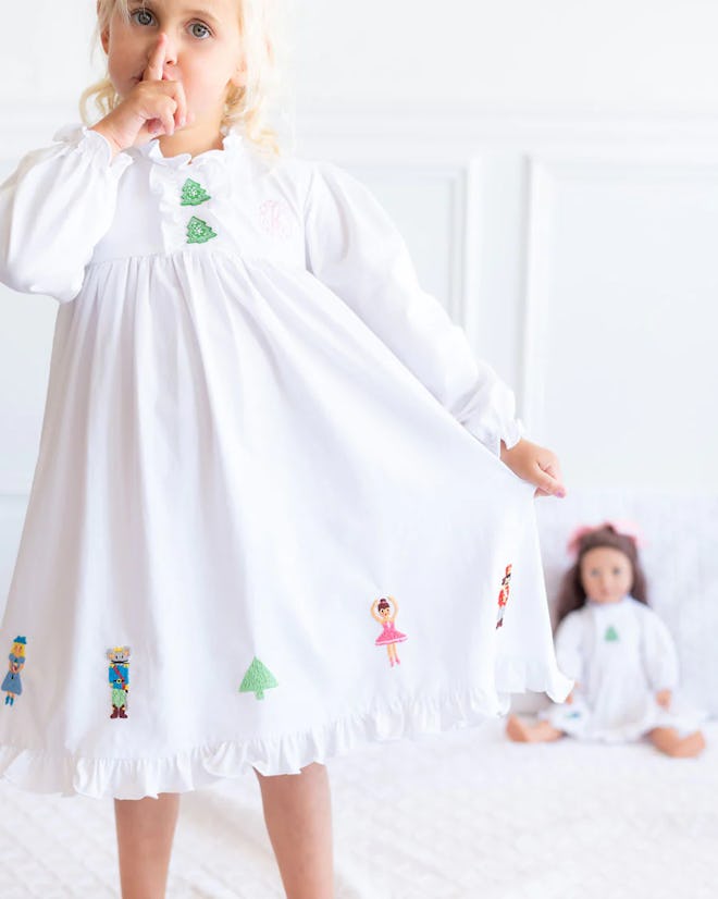 Nutcracker Hand Embroidered Gown, cute christmas pajamas for toddlers