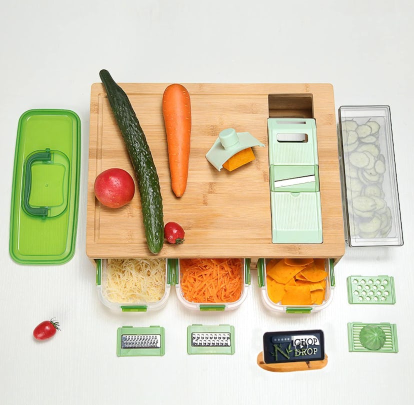 Smart Bamboo Cutting Board With Containers
