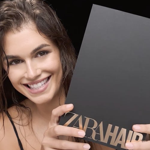 Kaia Gerber with Zara Hair collection box