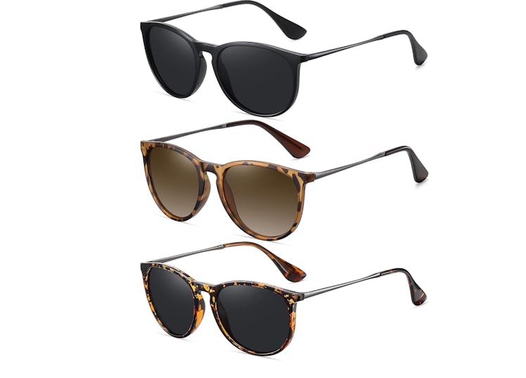 WOWSUN Retro Style Sunglasses (3-Pack)