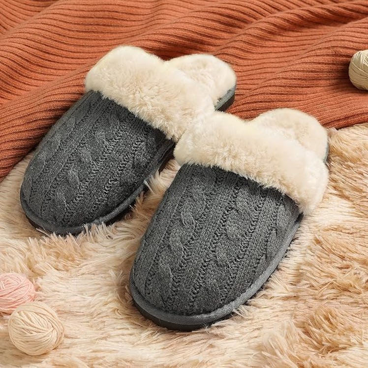 DREAM PAIRS Cable Knit Slippers