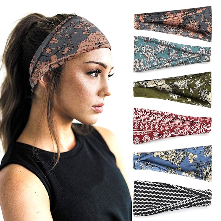 YONUF Wide Headbands (6-Pack)