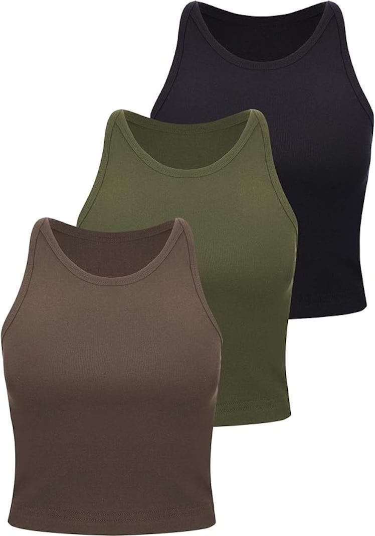 Boao Racerback Crop Tanks (3-Pack)