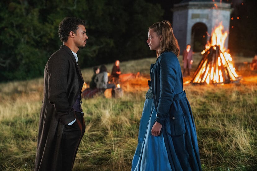 Matthew Broome and Kristine Frøseth in “The Buccaneers,” now streaming on Apple TV+.