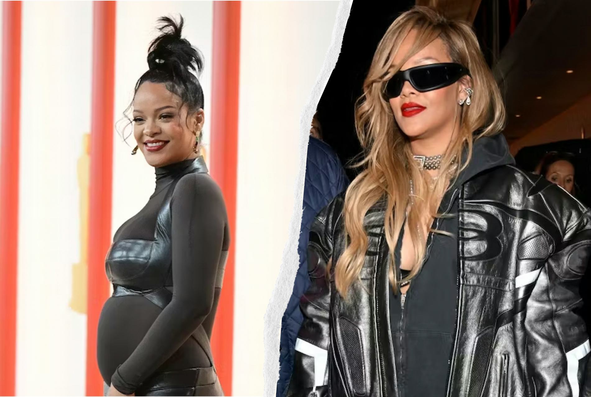 Rihanna with blonde hair.