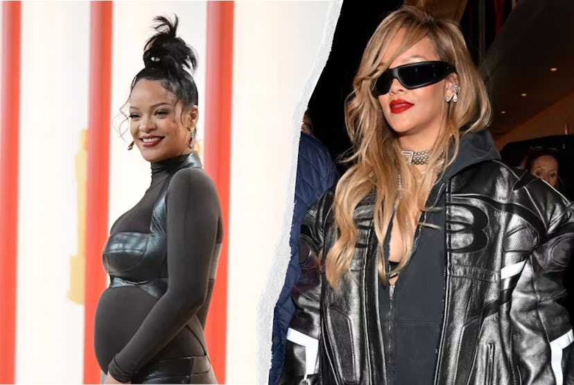 Rihanna with blonde hair.