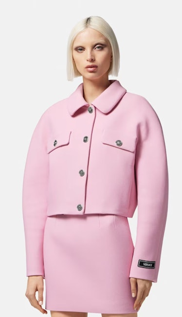 pink crop jacket