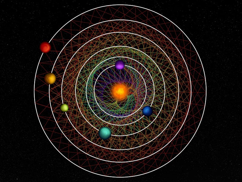 The six planets of the HD110067 system create together a mesmerizing geometric pattern due to their...
