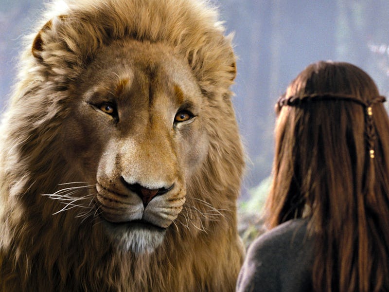 Aslan (Liam Neeson) confronts Susan Pevensie (Anna Popplewell) in The Chronicles of Narnia: The Lion...