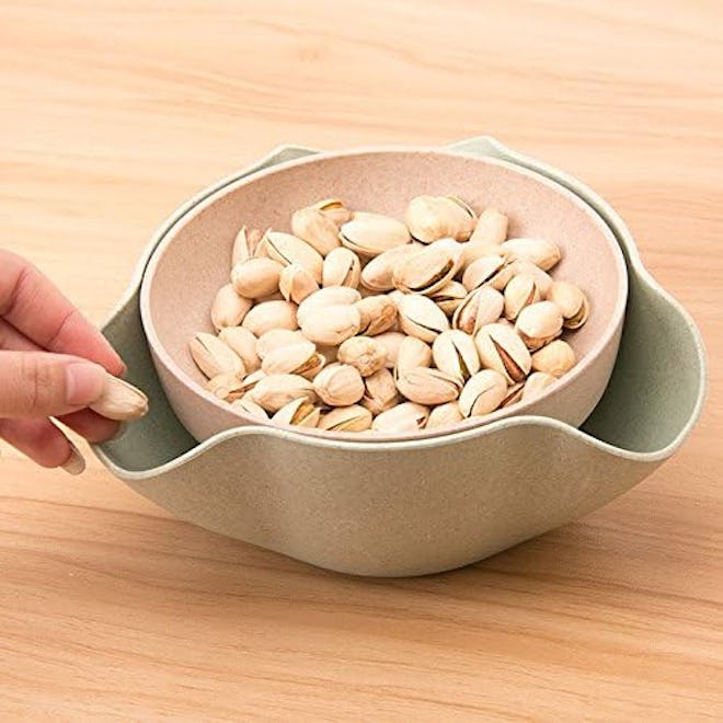 Bamboo's Grocery Double-Dish Snack Bowl
