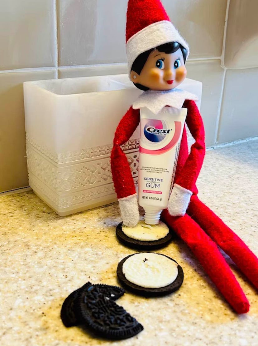 image of Elf on the shelf prank and caption idea