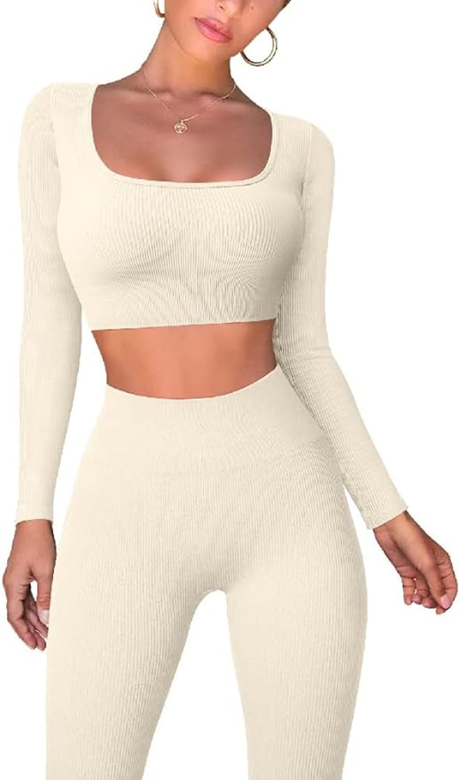 OQQ Ribbed Workout Outfits  