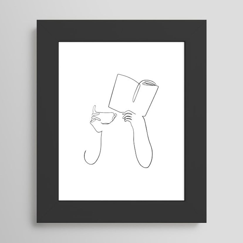 Book and Coffee Framed Art Print
