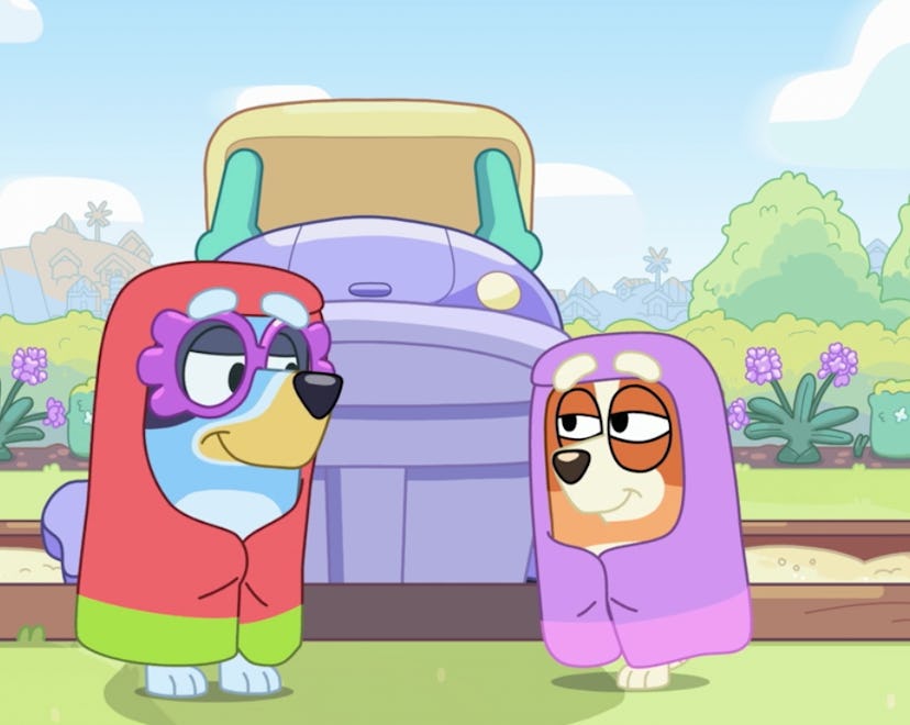 Bluey and Bingo as Janet and Rita in "Grannies."