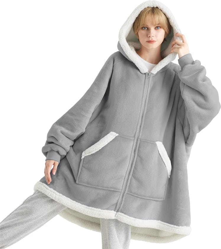 Bedsure Wearable Blanket Hoodie with Zipper