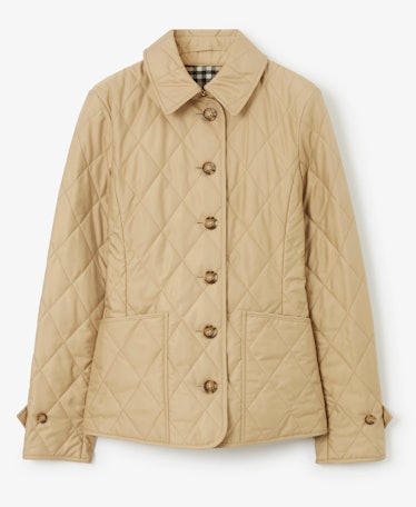 tan quilted jacket