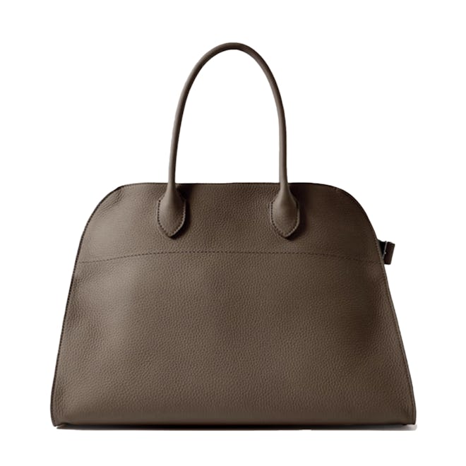 The Row Margaux 15 Air Buckled Textured-Leather Tote