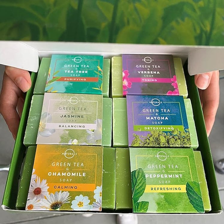 O Naturals Green Tea Herbal Essential Oils Natural Bar Soap Collection (6-Pieces)