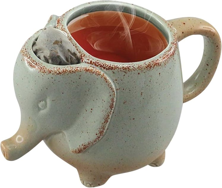 HAPPINESS APPLY HERE Ceramic Elephant Tea Mug