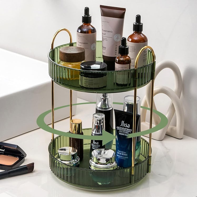 shuang qing Rotating Makeup Organizer