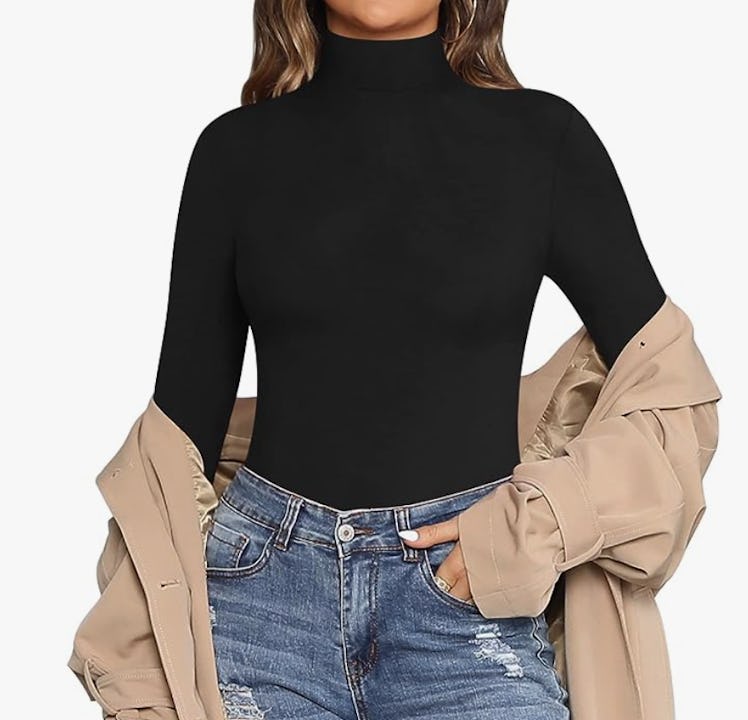 MANGOPOP Mock Turtleneck Bodysuit