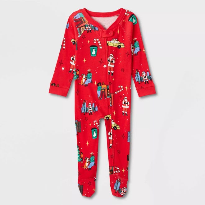 Baby Holiday City Matching Family Footed Pajama, matching baby and dog christmas pajamas