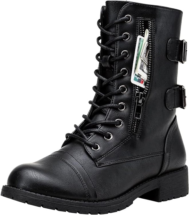 Vepose Military Combat Boots With Pocket