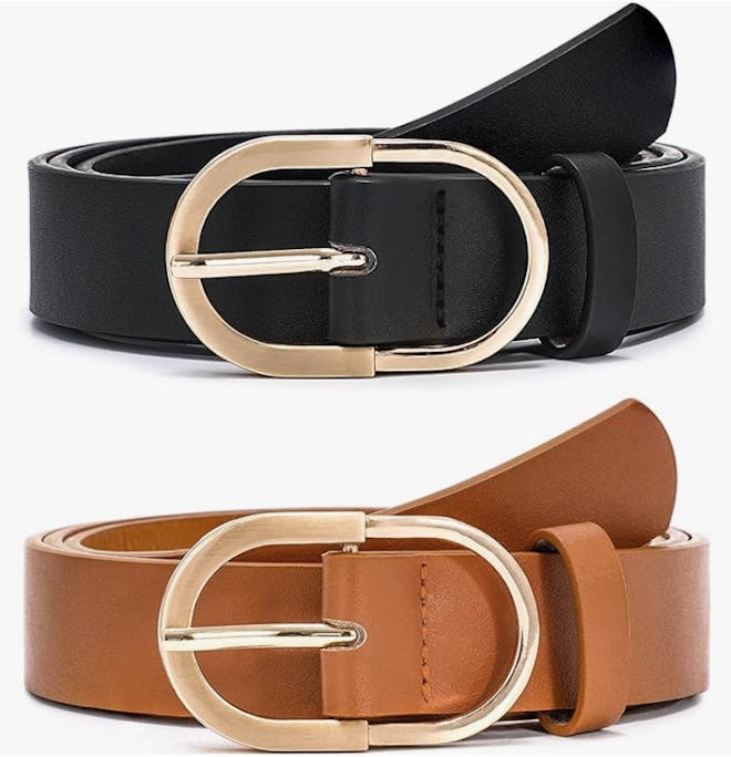 VONMELLI Faux Leather Belts (2-Pack)