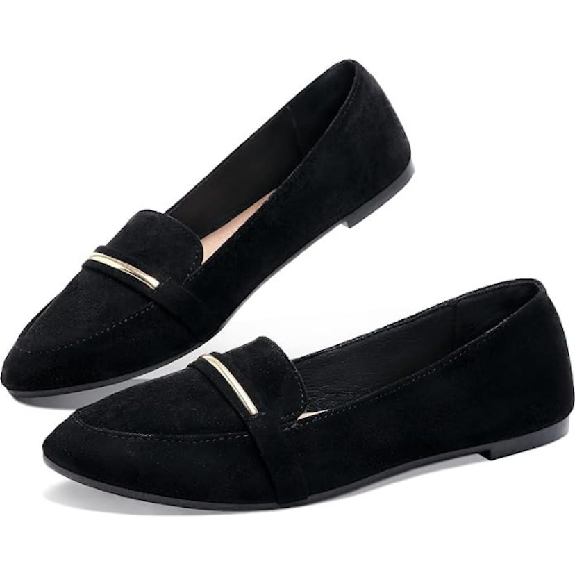 Obtaom Pointy Toe Loafer Flats