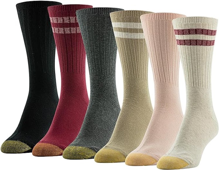 GOLDTOE Texture Crew Socks (6 Pairs)