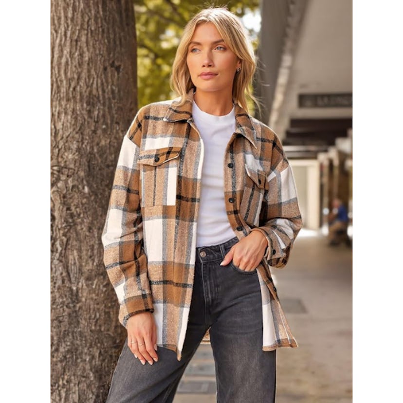 AUTOMET Casual Plaid Shacket