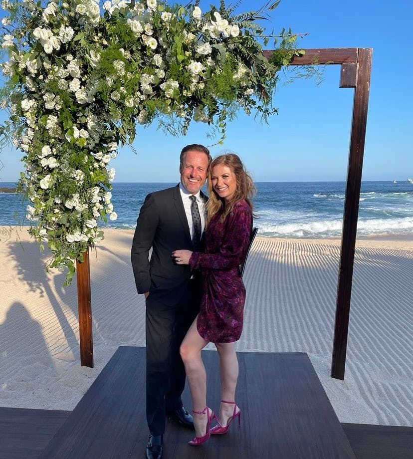 Former 'Bachelor' host Chris Harrison married Lauren Zima in two wedding ceremonies, the couple reve...
