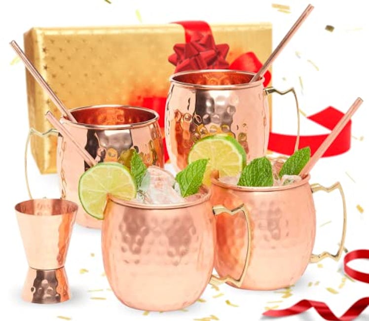 Kitchen Science Moscow Mule Copper Mugs (Set of 4)