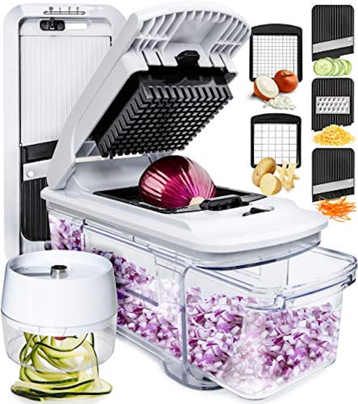 Fullstar All-in-1 Vegetable Chopper, Mandoline Slicer & Cheese Grater - Multi Blade French Fry Cutte...