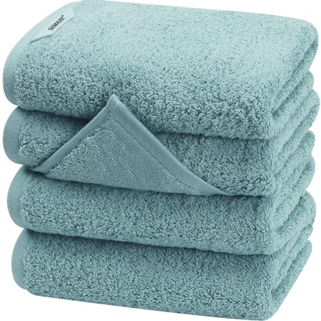 SEMAXE 100% Cotton Hand Towels (Set Of 4) 