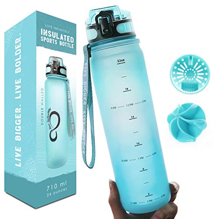 Live Infinitely Time Marker Water Bottle