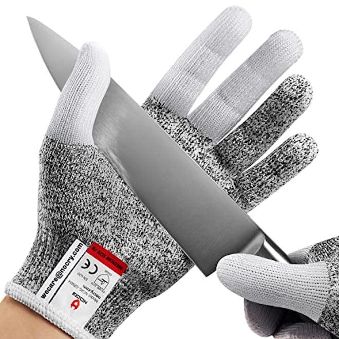 NoCry Cut Resistant Work Gloves for Women and Men, with Reinforced Fingers; Comfortable, 100% Food G...