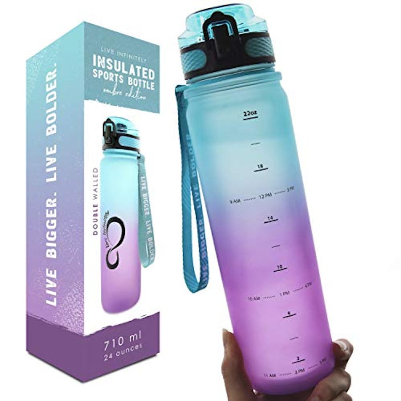 Live Infinitely Water Bottle With Time Marker 