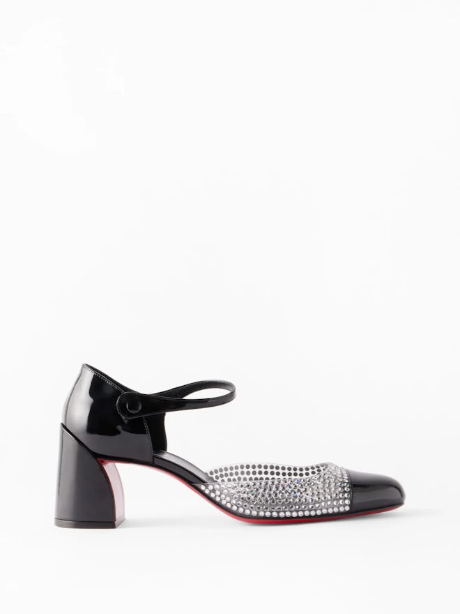 Miss Jane 55 Crystal & Leather Mary Jane Pumps