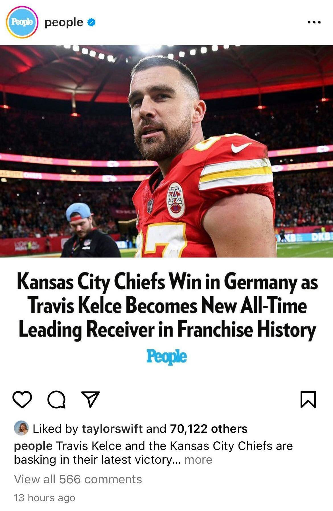 Taylor Swift Travis Kelce football milestone