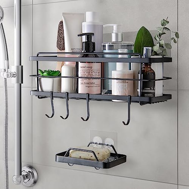 KINCMAX Shower Caddy Basket Shelf & Soap Dish Set