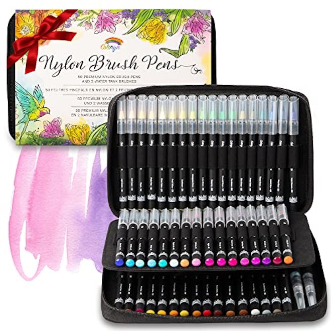 Colorya Watercolor Brush Pens (50-Pack)