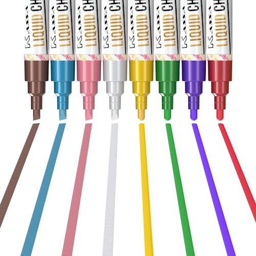 Kassa Metallic Multicolor Chalk Markers (8-Pack)