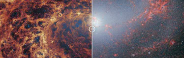 a split-screen view of the two images above