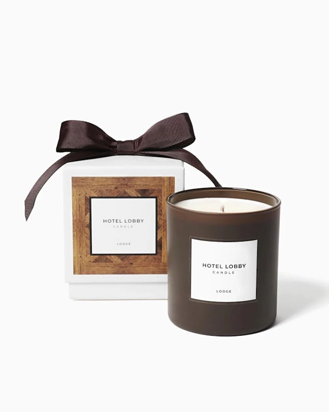 The Lodge candle from Hotel Lobby is the perfect holiday 2023 home decor gift.
