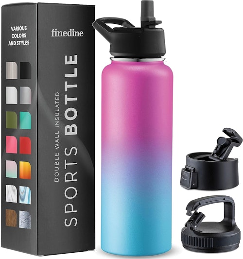 FineDine Insulated Water Bottles With Straw