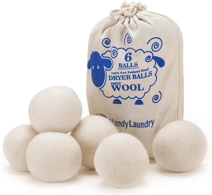 Handy Laundry Reusable Wool Dryer Balls (6-Pack)