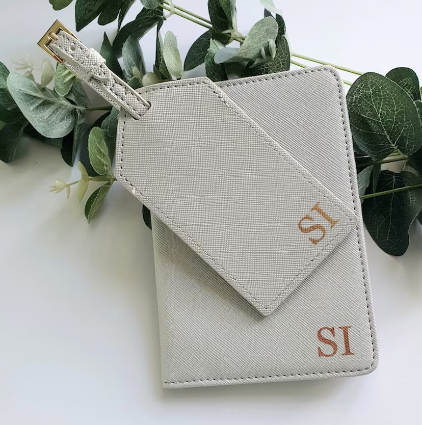 Personalized Passport and Luggage Tag Holder Set