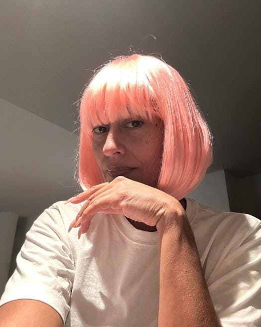 Tracee Ellis Ross pink bob with bangs