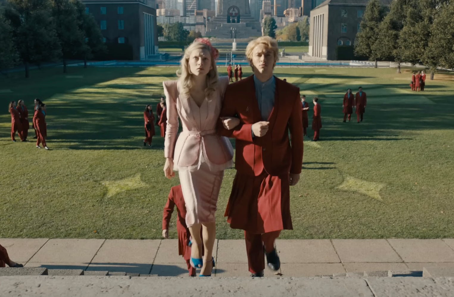 Hunter Schafer and Tom Blyth as Tigris and Coriolanus Snow in Hunger Games: The Ballad of Songbirds &hellip;